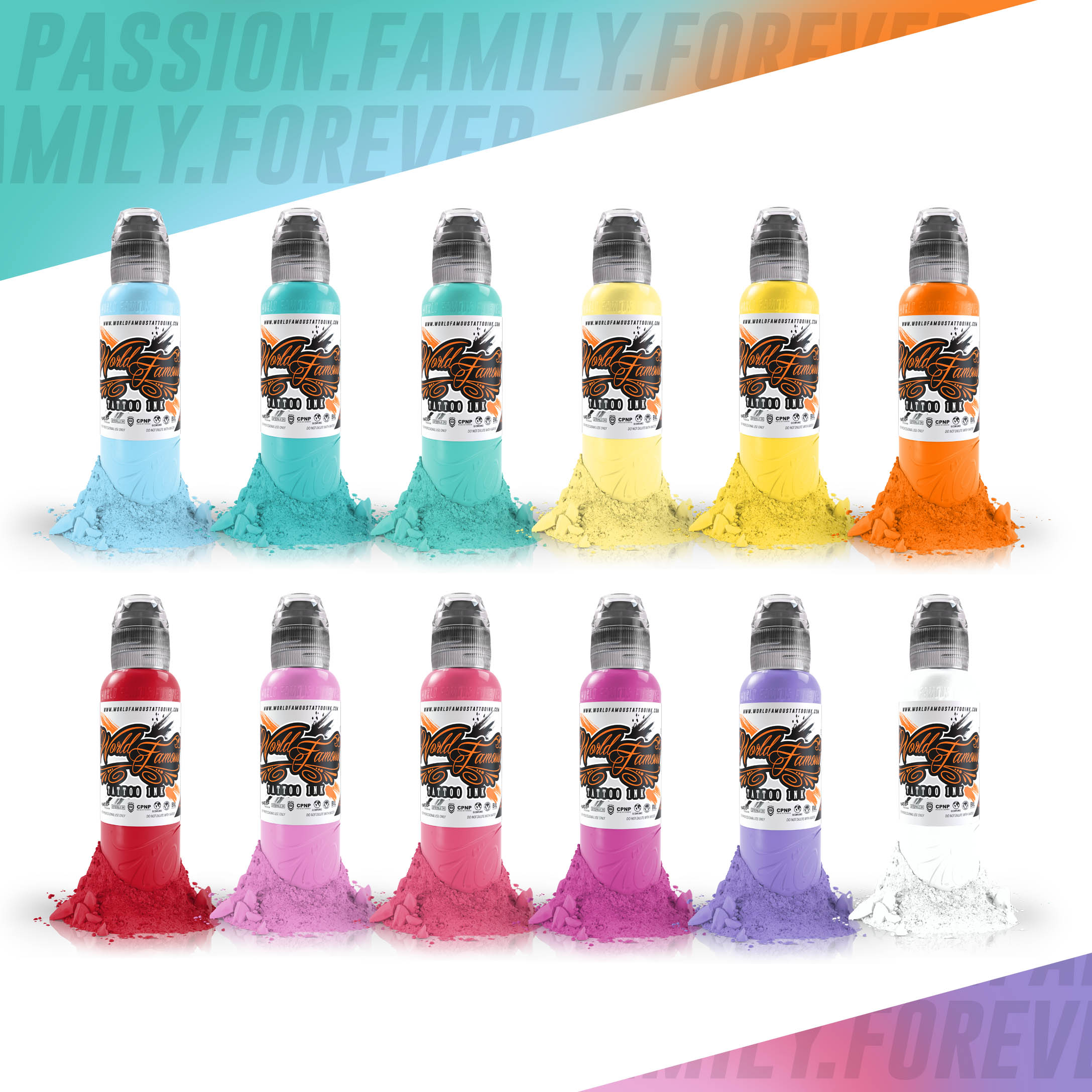 Pastel Color Set , World Famous Tattoo Ink